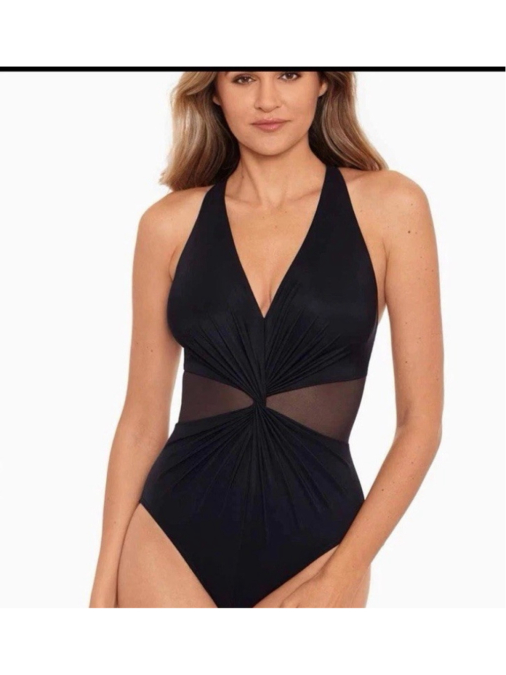 Miraclesuit Swimsuit Black Size 14 Illusionists Wrapture Women's One Piece Beach